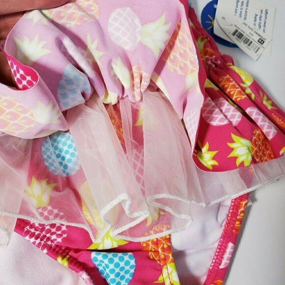 Wave Zone Swimsuit Girls Toddler 24 Months Tutu Pineapple 50 UV Protection NWT - Picture 4 of 9